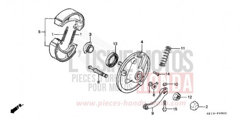 PANNEAU DE FREIN AVANT (1) MTX125RWD de 1983